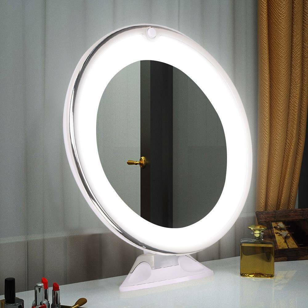 10x Magnifying LED Vanity Mirror 360° Rotation with Lights