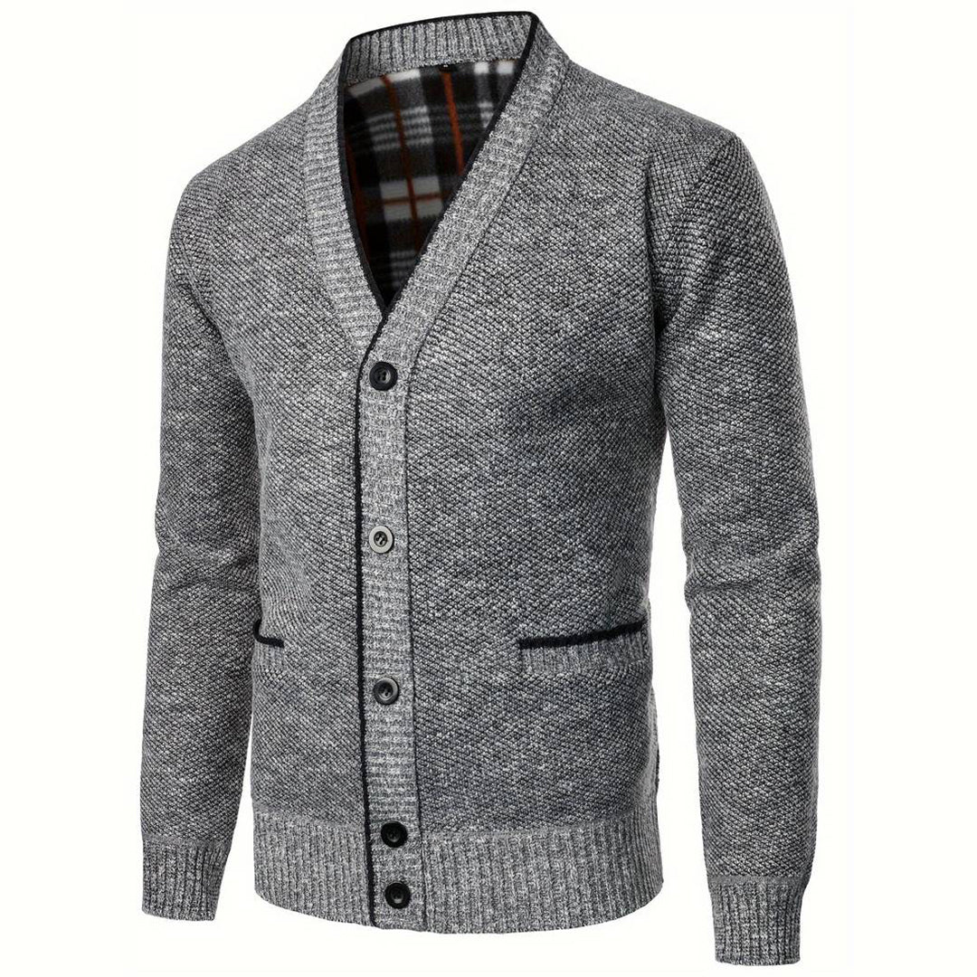 Men's V-Neck Cardigan - Button Knit Vest