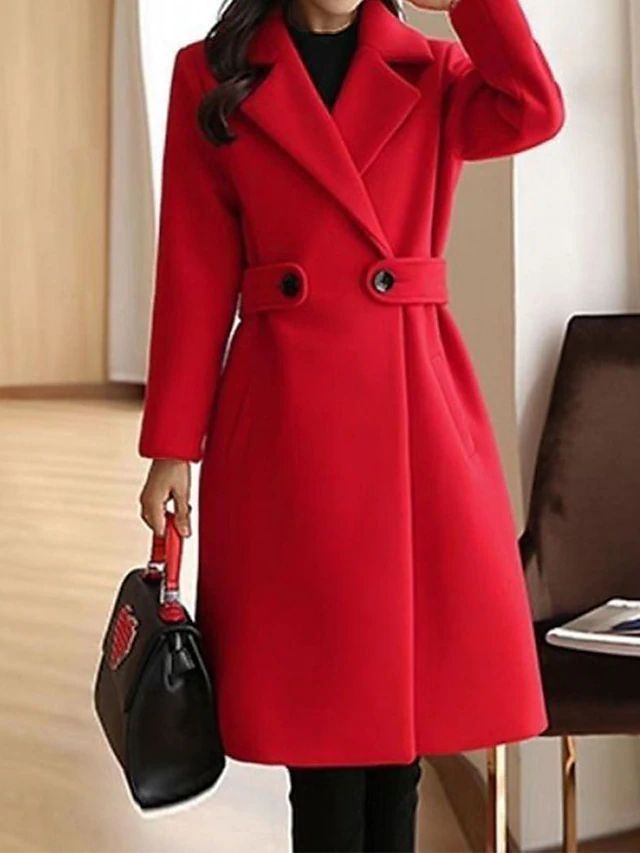 Women's Trench Coat Camel Polyester