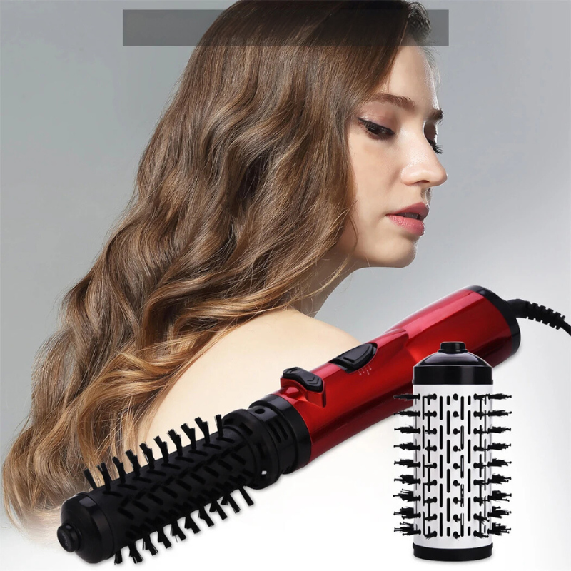 Auto-Rotating Hair Styler Ionic Round Brush 2-in-1 for Effortless Volume