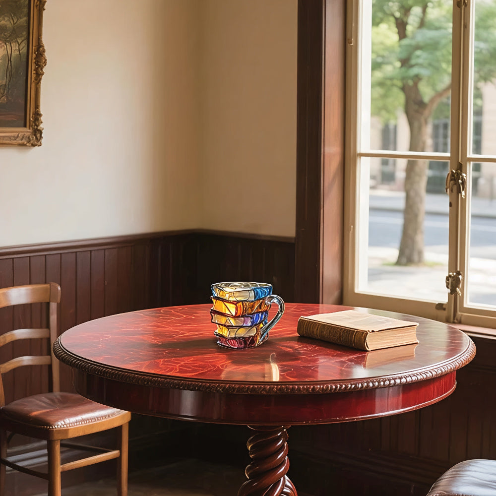 BiblioBrew | Glass Coffee Mug with Book Spine Design for Readers