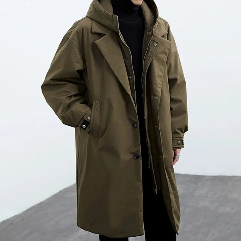 Harold | Men's Warm Waterproof Trench - Elegant Quilted Puffer Design