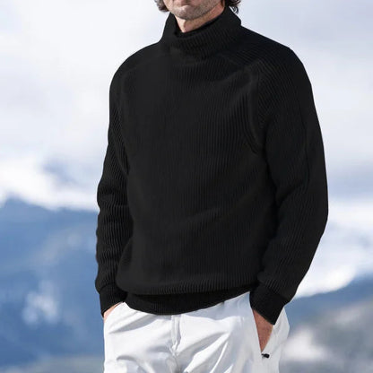 Men's Wool Blend Jumper with Roll Neck