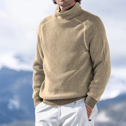 Men's Wool Blend Jumper with Roll Neck