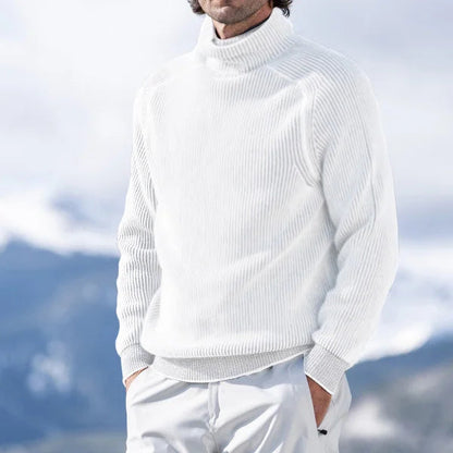 Men's Wool Blend Jumper with Roll Neck