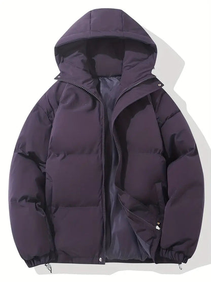 Men's Hooded  Puffer Jacket with Down Insulation