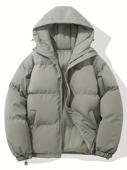 Men's Hooded  Puffer Jacket with Down Insulation