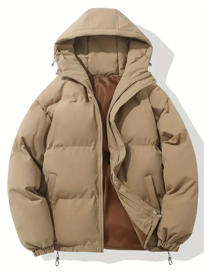 Men's Hooded  Puffer Jacket with Down Insulation