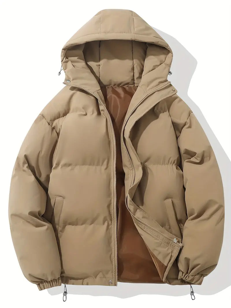 Men's Hooded  Puffer Jacket with Down Insulation