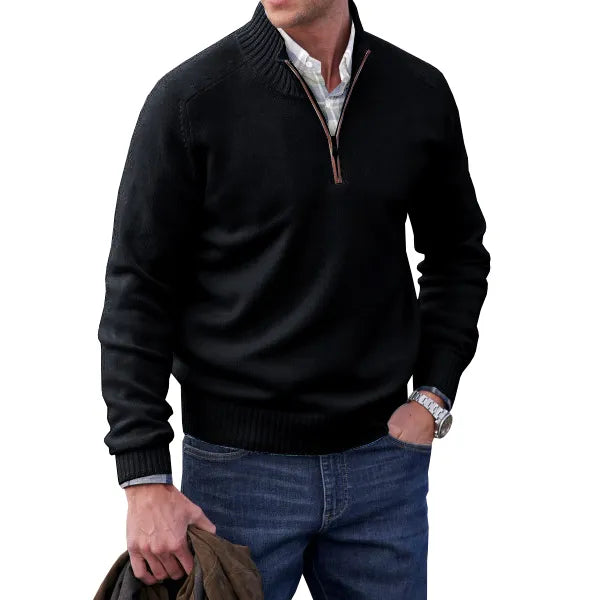 Raban | Classic Black Cashmere Pullover Sweater for Men