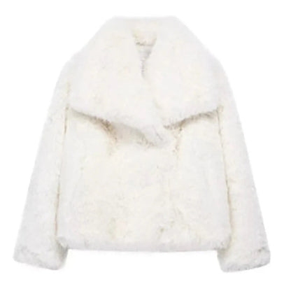 Women’s Faux Fur Short Jacket | Lightweight Warm Winter Coat for High-Street Fashion