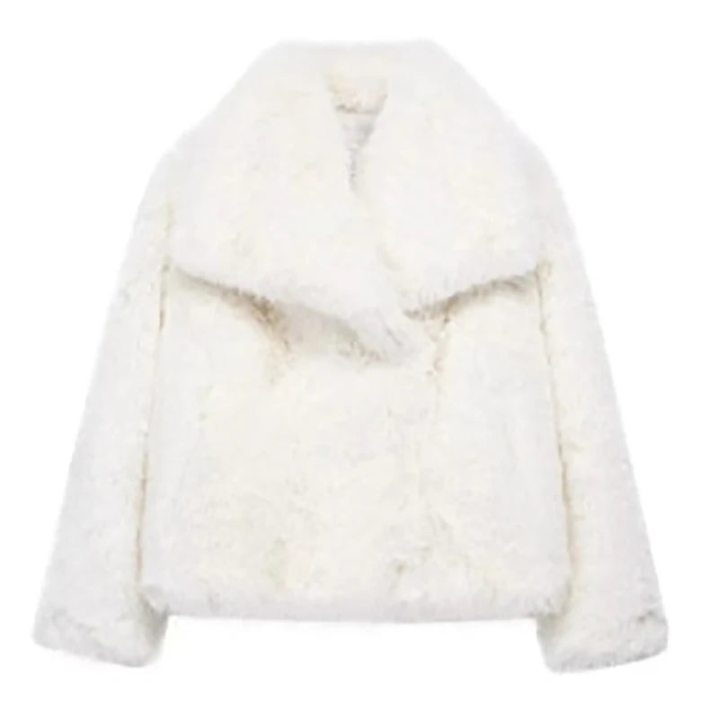 Women’s Faux Fur Short Jacket | Lightweight Warm Winter Coat for High-Street Fashion
